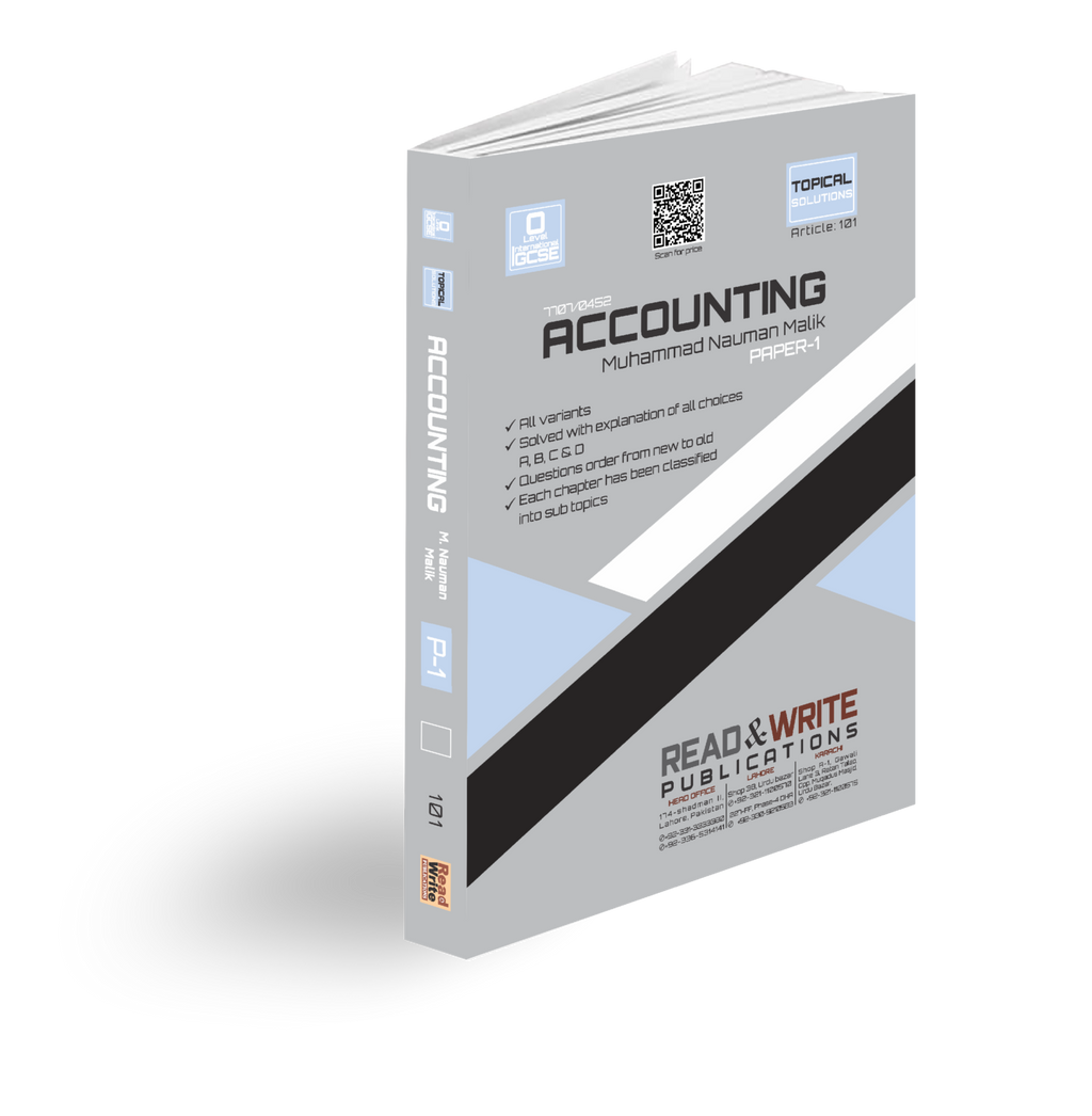 Cambridge O-Level Accounting (7707) Paper-1 MCQ's R&W 101