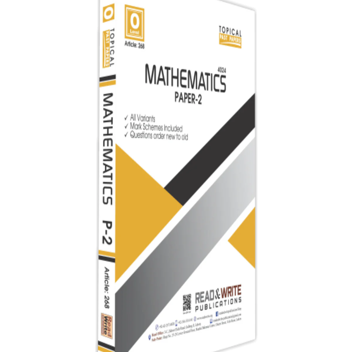 Cambridge Math O Level Cambridge O-Level Mathematics (4024) P-2 Topical R&W 268 – Study Resources