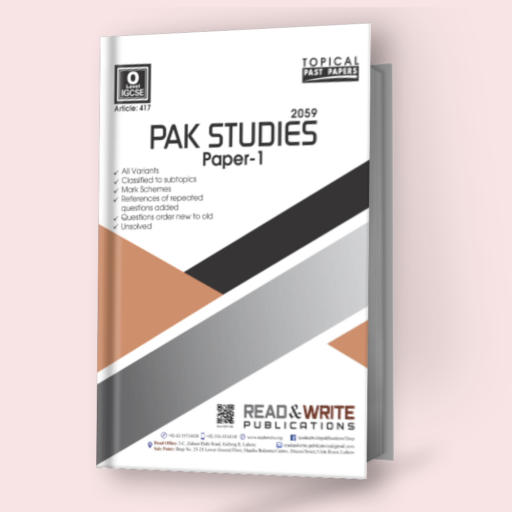 Cambridge O-Level Pakistan Studies (2059) P-1 Topical by Editorial Board R&W 417