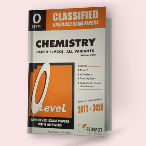Cambridge O-Level Classified Chemistry (5070) P-1 (MCQ) All Variant Unsolved Papers 2021 Redspot