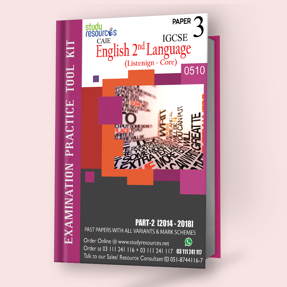 Cambridge IGCSE English 2nd Language (0510) P-3 Past Papers Part-2 (2014-2018) Resource Bundle (Yearly Paper + DVD File)