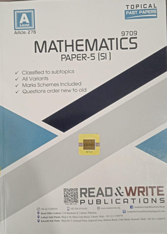 Cambridge Mathematics A Level Paper 5 (S1) Topical Worked Solutions R&W 276
