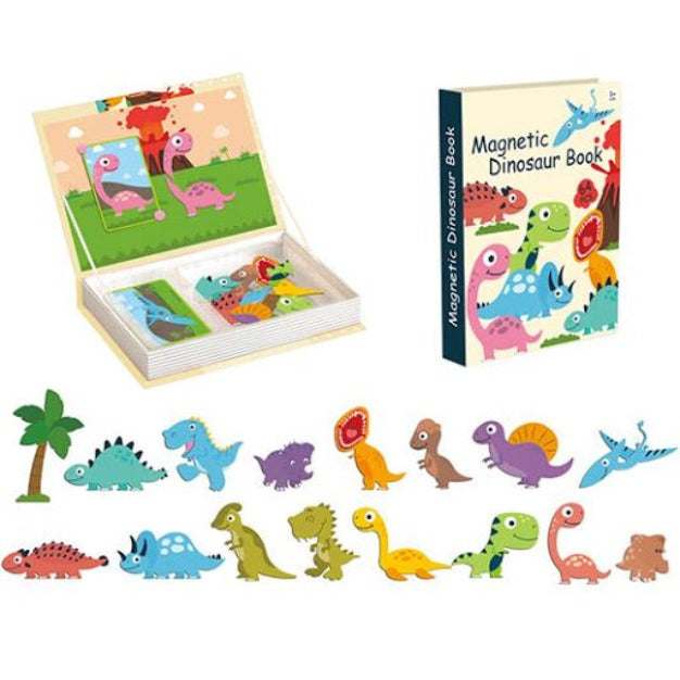 64 Pieces Magnetic Dinosaur Book